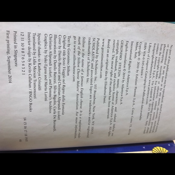 Geronimo Stilton Hard Cover The Search for Treasure first printing 2014 - Picture 7 of 7